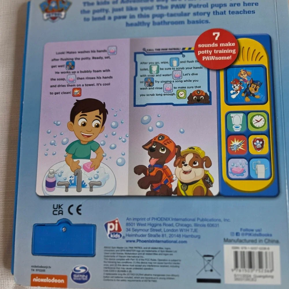 Nickelodeon PAW Patrol Potty Time 7 Button Interactive Sound Board Book